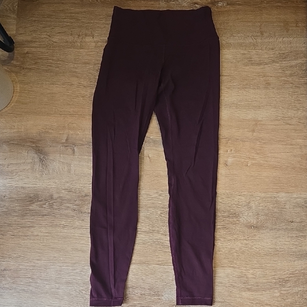 Lululemon Wunder Under Leggings 28''in Burgundy Sz 6